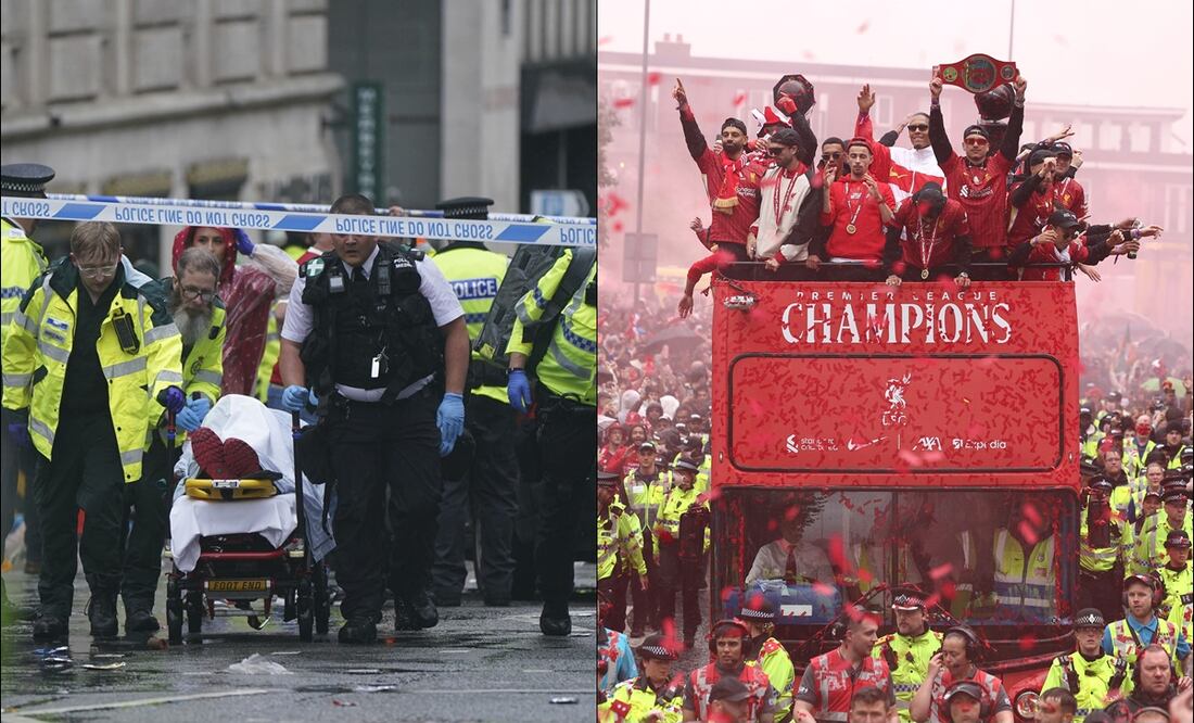 Atropellamiento masivo en los festejos del Liverpool por título de Premier League y hay un detenido por el ataque / FOTOS: AP y EFE