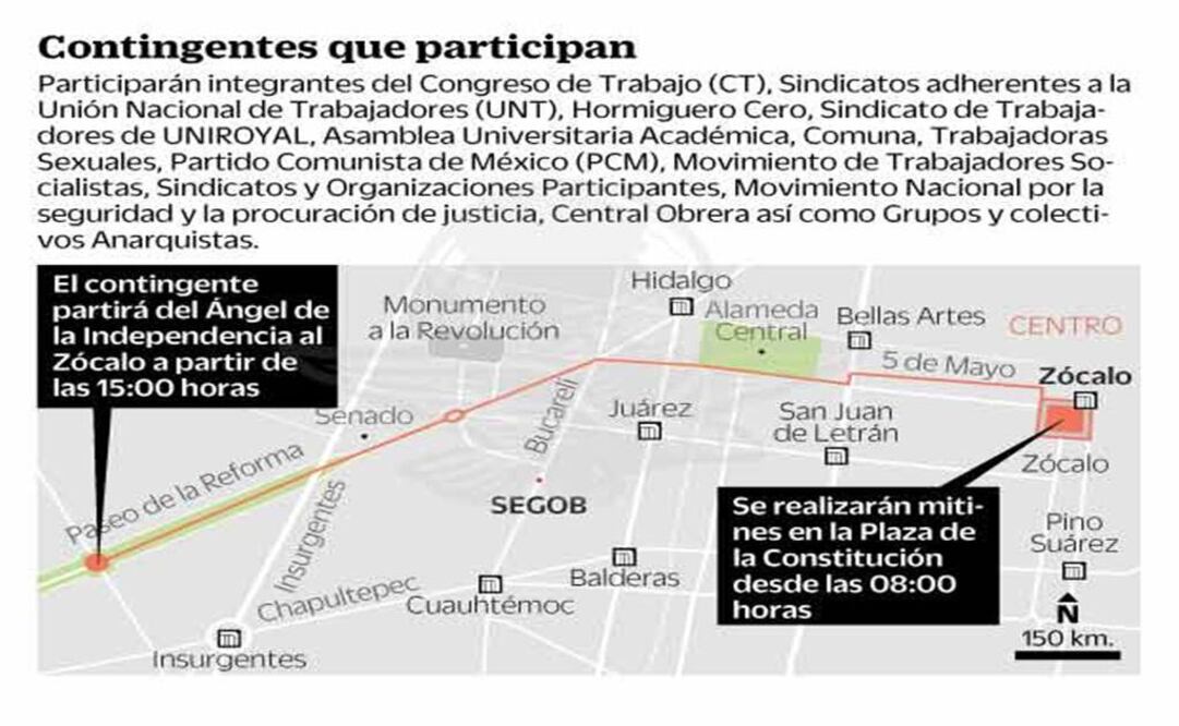 Más de 3 mil policías vigilarán marchas por Día del Trabajo