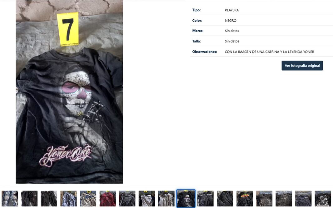 Crean catálogo de indicios con las 493 prendas encontradas en el rancho Izaguirre de Teuchitlán, Jalisco. Foto: captura de pantalla