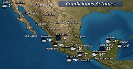 Continuarán descensos de temperaturas en todo el país