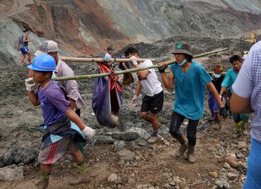 Suman más de 160 muertos tras derrumbe de mina en Birmania