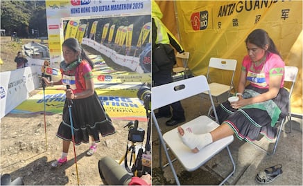 Lorena Ramírez, corredora rarámuri completa el Ultramaratón de Hong Kong; la mexicana llegó a la meta pese a las heridas en sus pies 