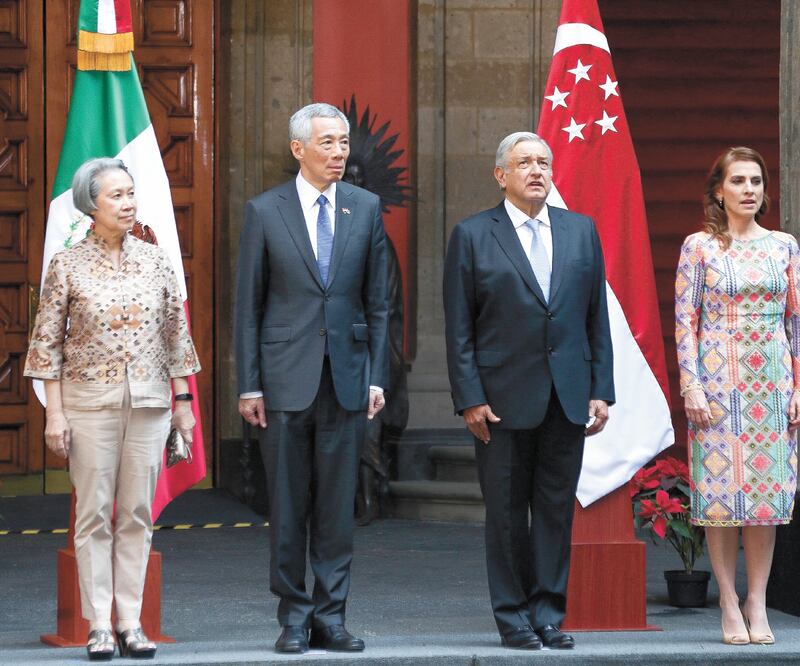 El presidente Andrés Manuel López Obrador sostuvo ayer un encuentro con el primer ministro de Singapur, Lee Hsien Loong, con quien discutió varios temas sobre la relación entre ambos países.  DIEGO SIMÓN. EL UNIVERSAL