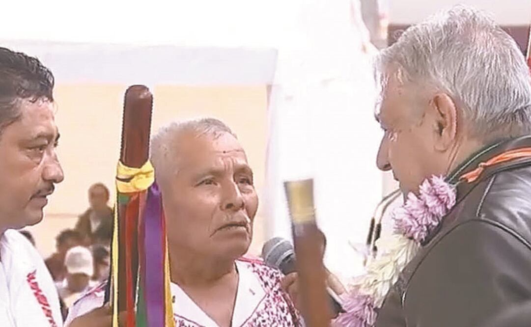 Andrés Manuel López Obrador participó en un ritual tacuate, uno de los pueblos originarios de Oaxaca. Foto: TOMADA DE VIDEO
