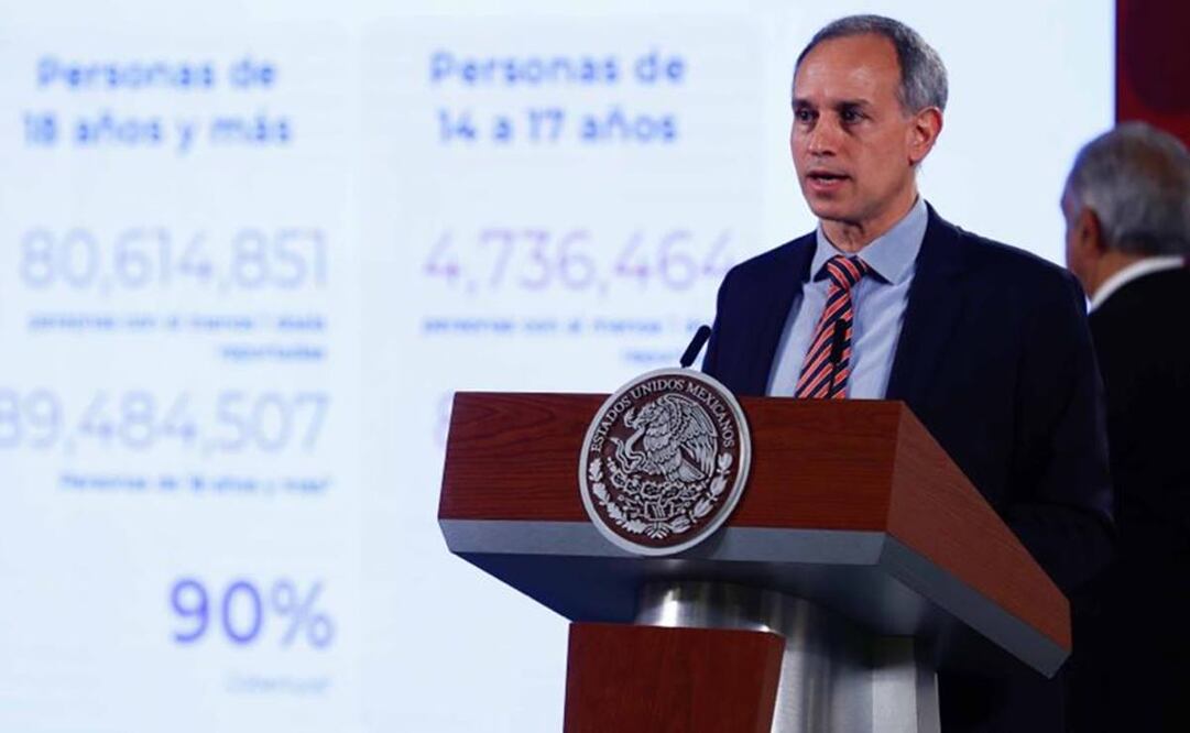 El subsecretario Hugo López-Gatell afirmó que la reducción de la mortalidad por Covid-19 es de 89%. Foto: Diego Simón Sánchez/EL UNIVERSAL