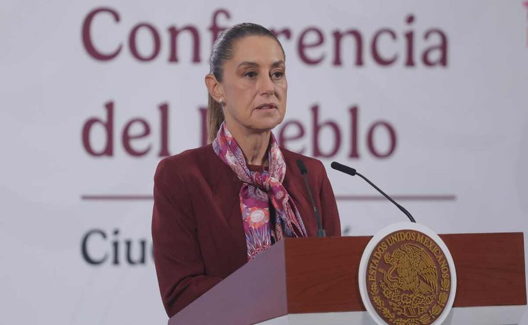 Claudia Sheinbaum, presidenta de México, durante la mañanera del 16 de octubre del 2025. Foto: Gabiel Pano / EL UNIVERSAL