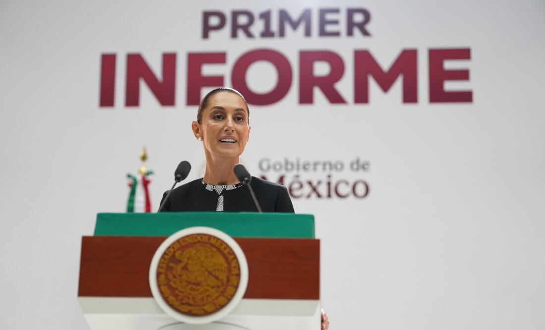 Claudia Sheinbaum Pardo en su primer informe de gobierno en Palacio Nacional. Foto: Presidencia