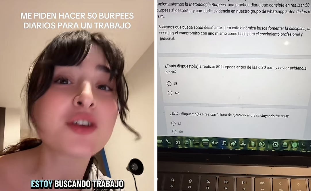 Una candidata viraliza el proceso de selección de una empresa que impone una rutina de ejercicio obligatoria y evidencia vía WhatsApp para contratar.
Foto: Captura de pantalla en TikTok