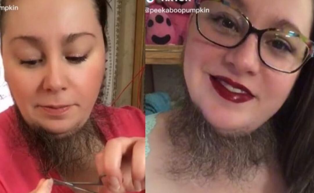 La mujer es popular por mostrar su barba en redes sociales. Foto: Tomada del video