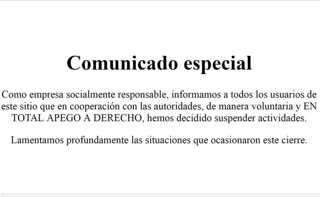 Aspecto del mensaje en web