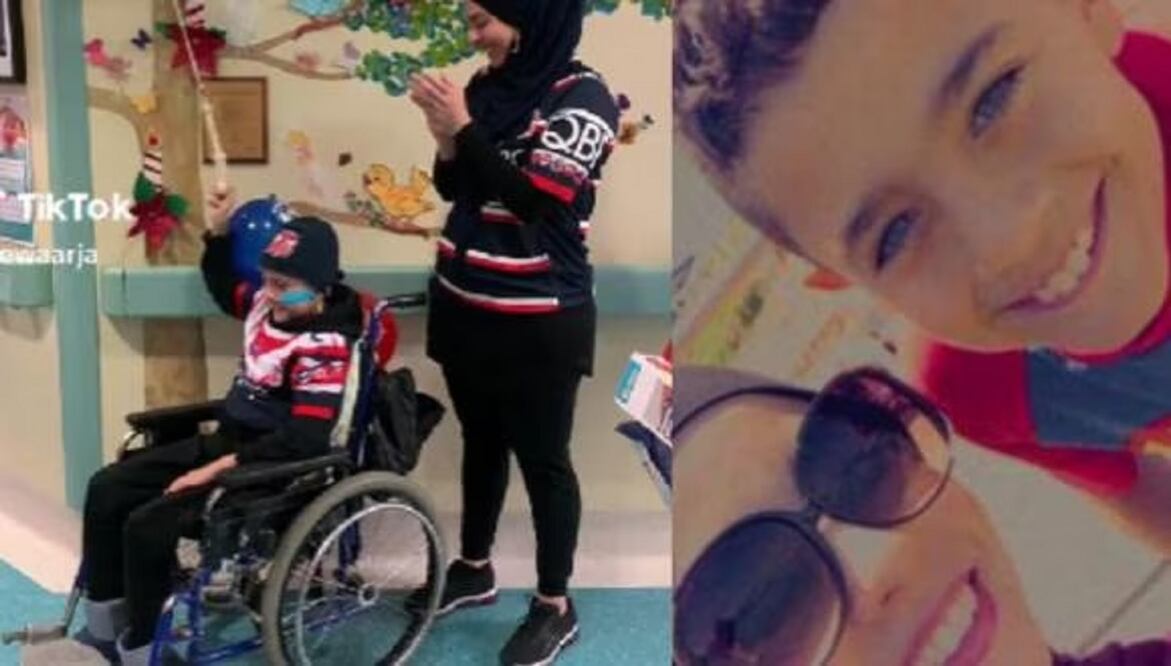 Momento en el que el menor toca la "campana de la victoria" contra el cáncer. (FOTO: TikTok de @gewaarja)