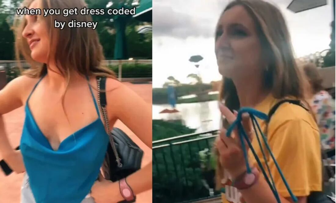 La joven tuvo que cambiarse para poder disfrutar su visita al Walt Disney World Resort de Orlando Foto: tomada del video