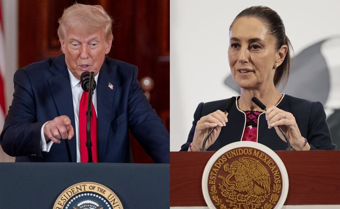 El presidente de Estados Unidos, Donald Trump, y la presidenta de México, Claudia Sheinbaum. Foto: /EFE