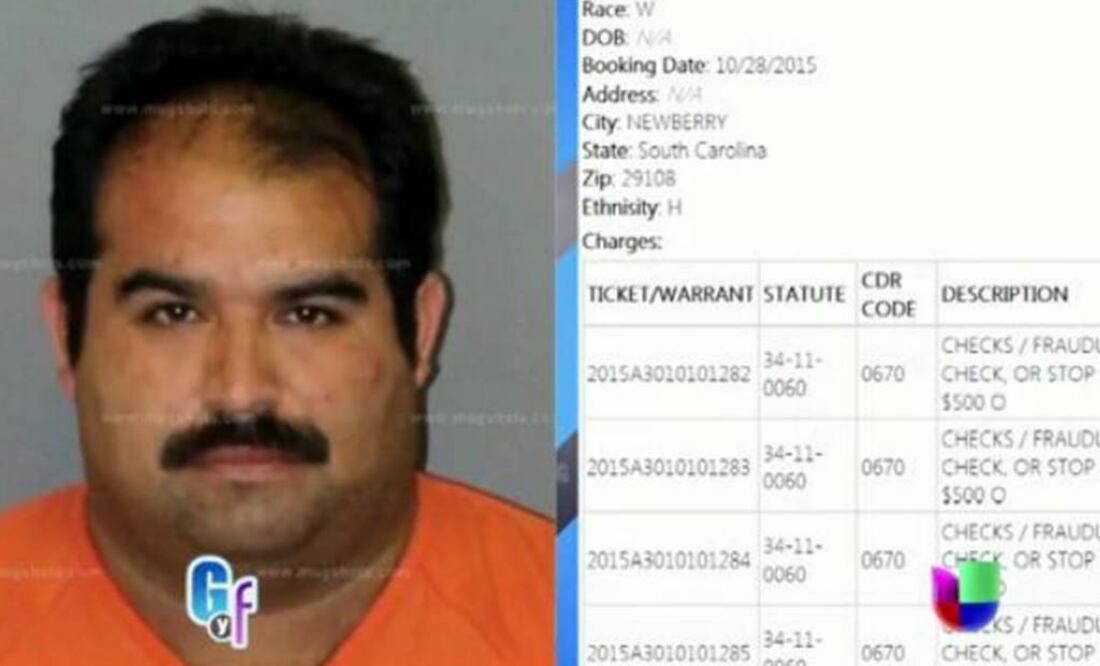 La imagen del detenido de difundió a través del programa "El Gordo y la Flaca", de Univisión. (FOTO: "El Gordo y la Flaca")