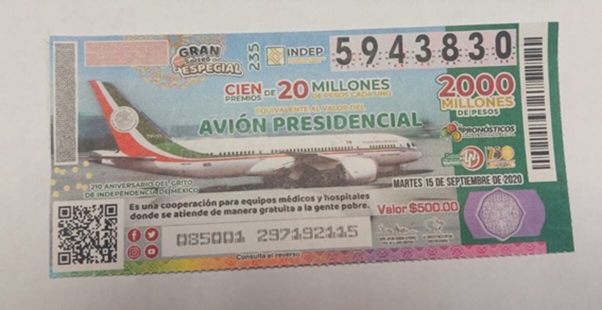 Ganadores de rifa del avión: dos cachitos en Tamaulipas, uno en Hidalgo y otro en Sinaloa