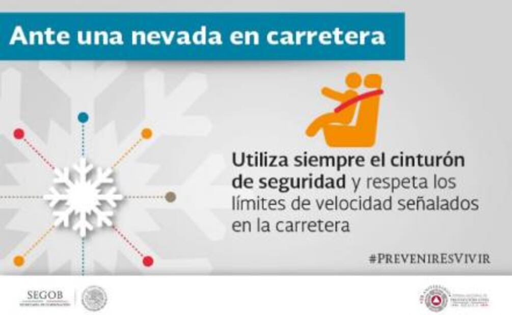 Entérate. Recomendaciones al conducir durante nevadas