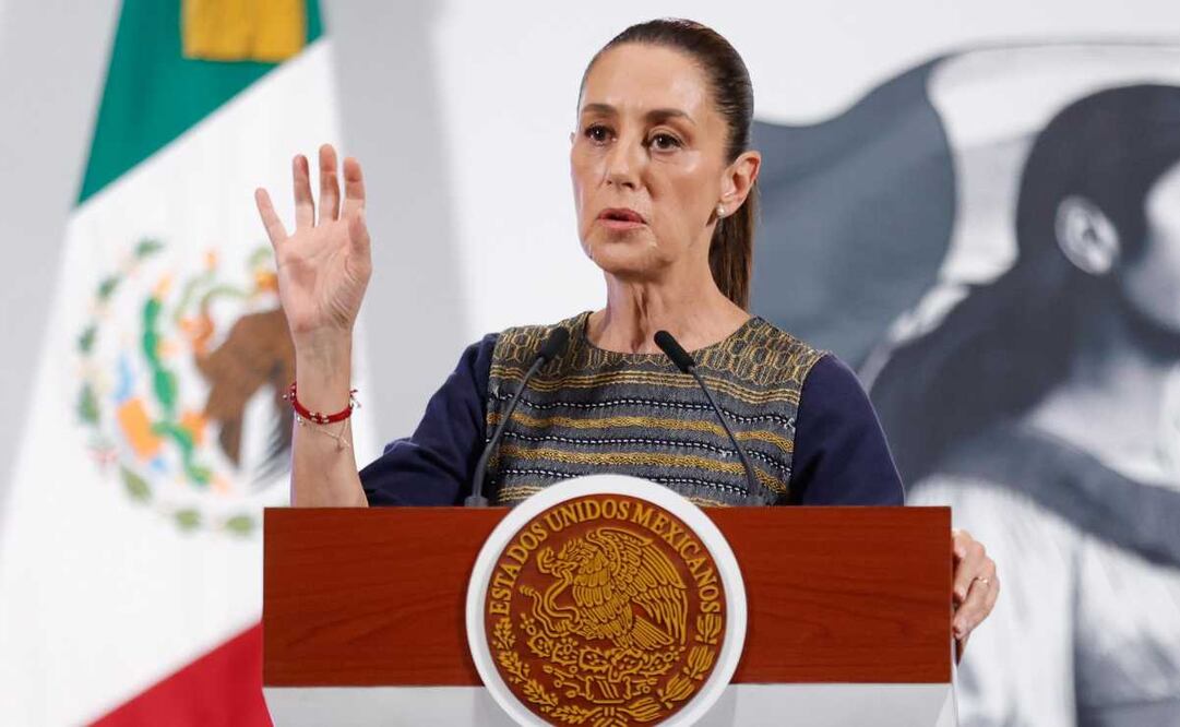 La presidenta Claudia Sheinbaum Pardo durante la mañanera de este 10 de junio del 2025. Foto: Diego Simón / EL UNIVERSAL