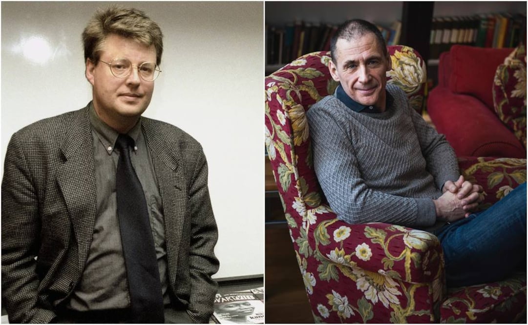 Stieg Larsson murió por un problema cardíaco en 2004 y Lagercrantz (izq) continuó su obra. FOTOS: AP y AFP.