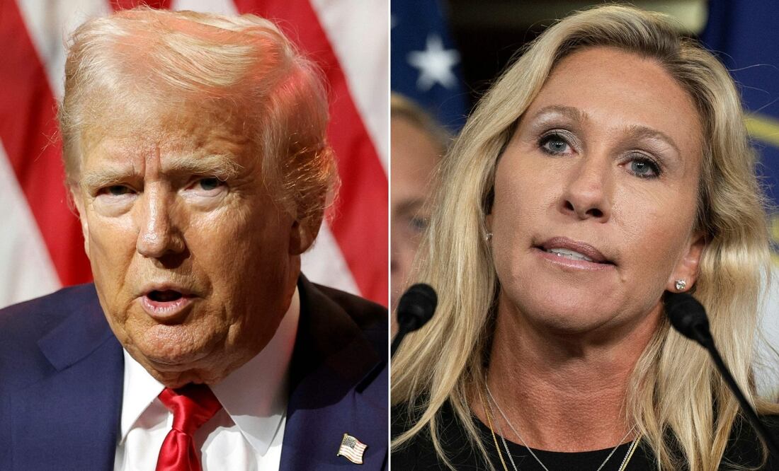 Donald Trump y Marjorie Taylor Greene. Foto: AFP