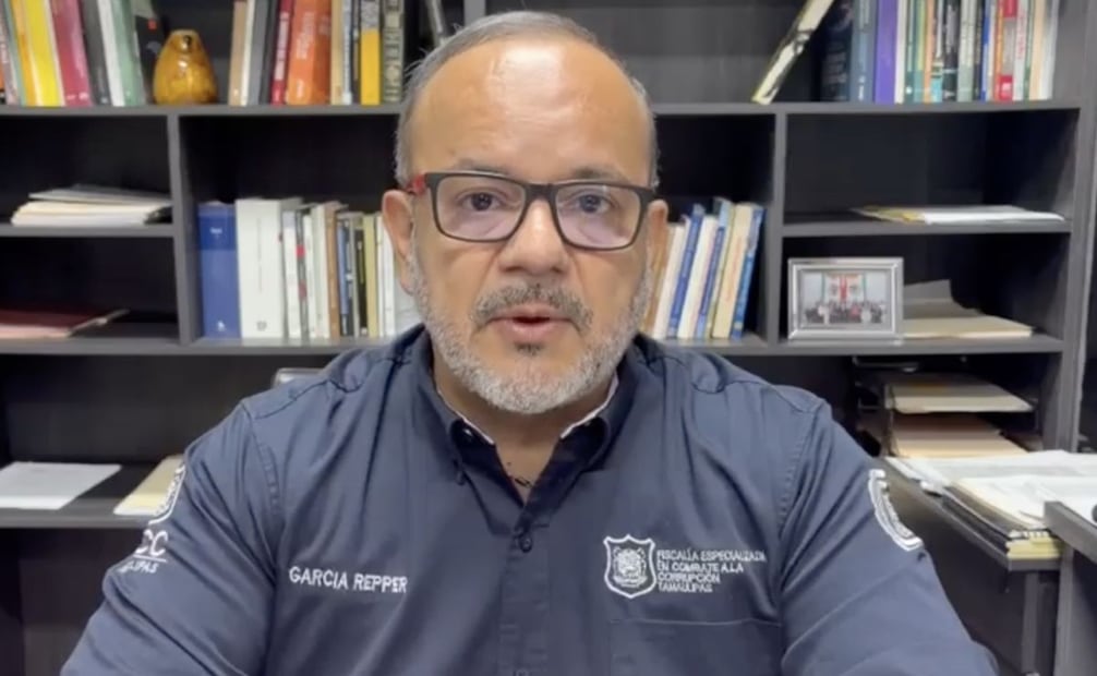 El titular de la Fiscalía especializada en Combate a la Corrupción del Estado de Tamaulipas informó sobre el fallo condenatorio en contra de Elda “N”. 17/09/2026. | Foto: Especial.