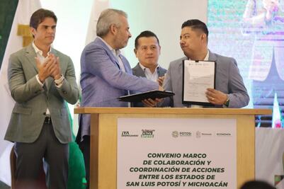 Gobiernos de Michoacán y San Luis Potosí pactan estrategias para impulsar desarrollo logístico y económico 