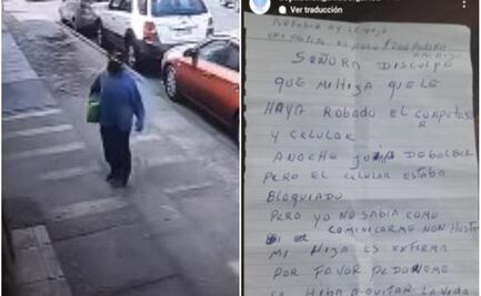 Papá devuelve cosas que su hija se robó y deja carta pidiendo perdón
