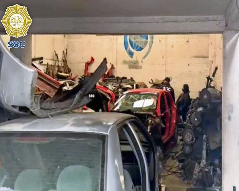 La SSC aseguró 13 toneladas de autopartes al catear inmuebles en Iztapalapa. Foto: Especial