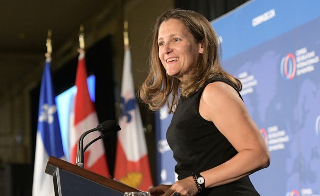 Chrystia Freeland, ministra de Asuntos Exteriores de Canadá. Foto: Archivo/EL Universal