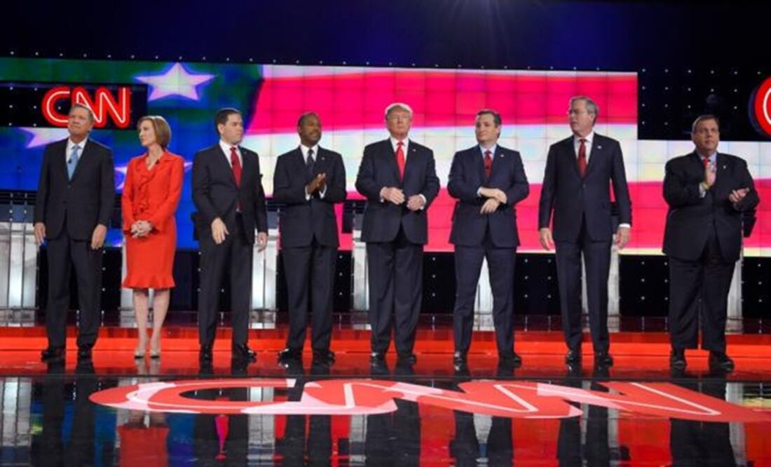 "Donald is great at the one-liners, but he's a chaos candidate and he'd be a chaos president," former Florida Gov. Jeb Bush said as the fifth Republican debate opened in Las Vegas. (Photo: AP)