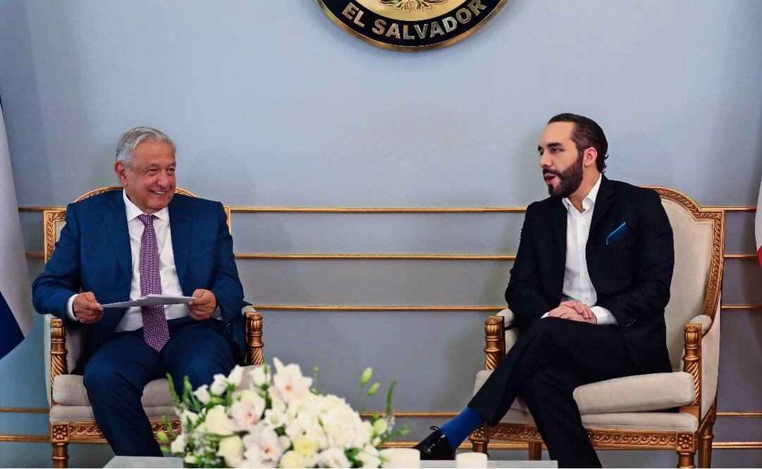 Los presidentes de México, Andrés Manuel López Obrador, y de El Salvador, Nayib Bukele, conversaron sobre migración. Foto: PRESIDENCIA