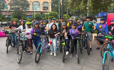 Realizan caravana ciclista por la movilidad sustentable y la seguridad vial; buscan impulsar el uso de la bicicleta como transporte diario en CDMX