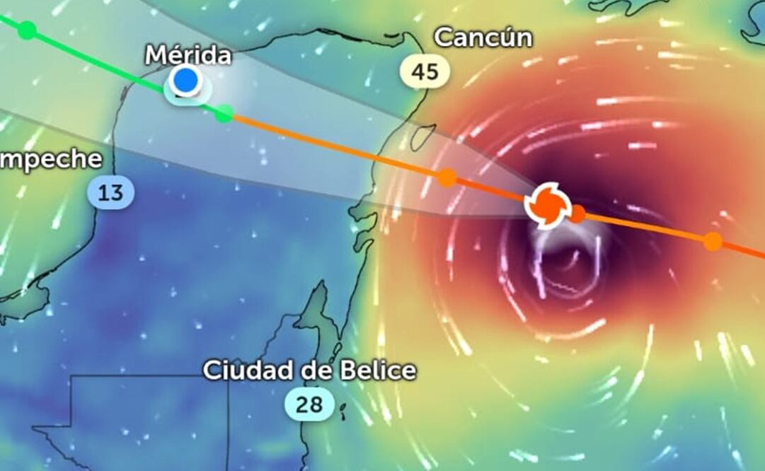 Reportan Alerta Roja en Yucatán por el huracán Beryl. Foto: especial