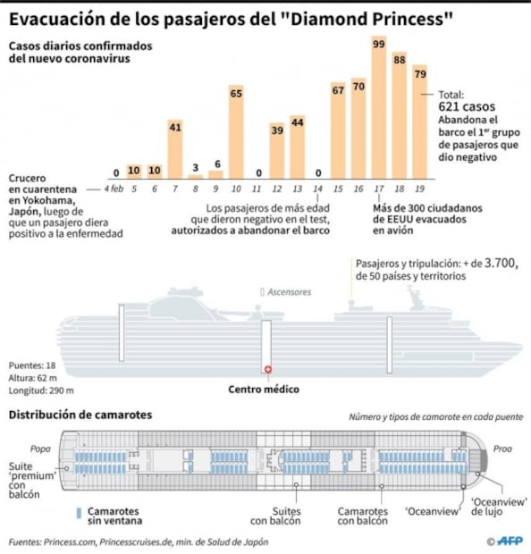 Confirman primera chilena contagiada con coronavirus en crucero en Japón
