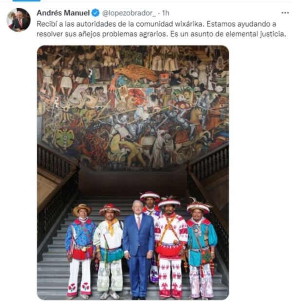 AMLO y comunidad wixárika acuerdan resolver problemas agrarios
