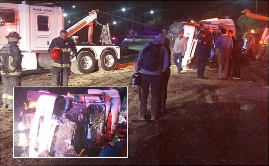 Volcadura de un tráiler. Foto: Especiales