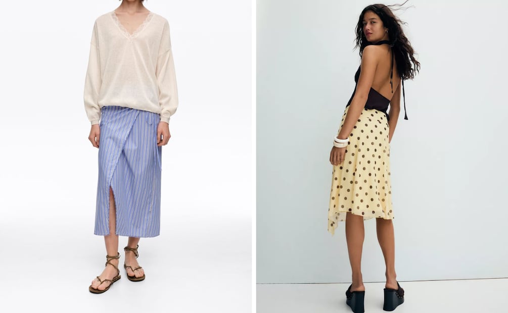 Faldas tipo pareo: el truco más fácil para estilizar. Foto: Bimba y Lola, Bershka