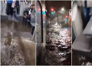Como en el Titanic, Trolebús se inunda tras lluvia de anoche en CDMX