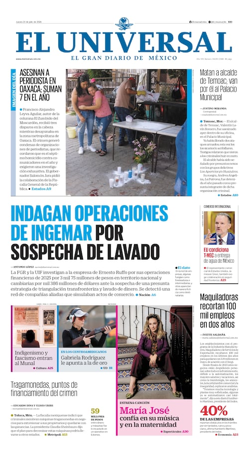 Portada impresa 23 de julio de 2026