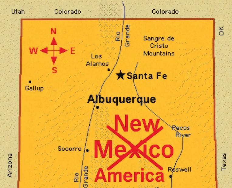Mapa de Nuevo México publicado por Donald Trump en Truth Social. FOTO: @realDonaldTrump