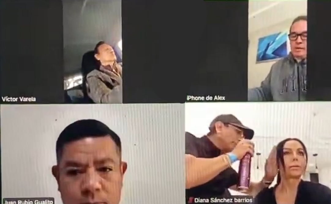 Desde una estética, diputada Diana Sánchez Barrios se conecta a sesión virtual de Comisión de Asuntos Laborales; prende cámara para votar.
Foto: Captura de pantalla.