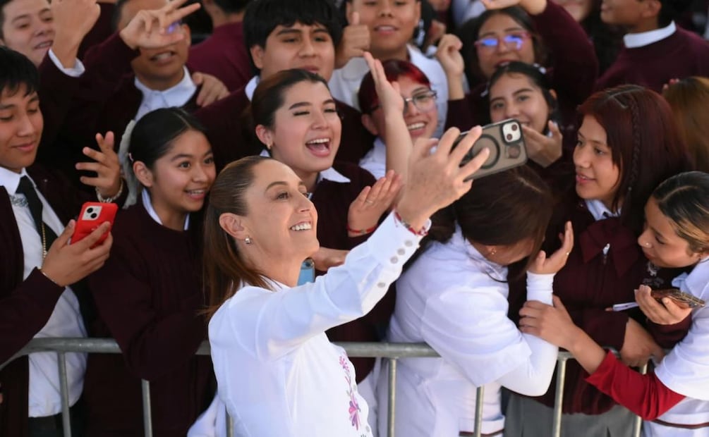Presidenta Claudia Sheinbaum Pardo durante su visita al CBTis 296 en el Edomex (07/03/2026). Foto: Presidencia