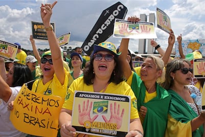 Protestan en Brasil contra la corrupción