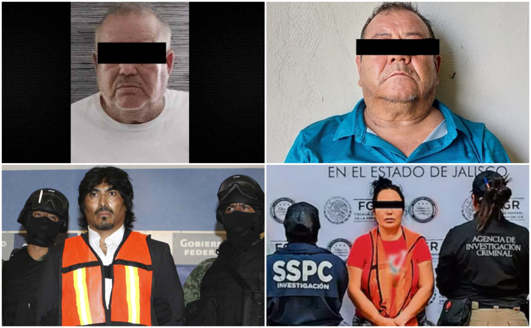 Pedro Inzunza Noriega, José Luis Sánchez Valencia, José Gerardo Álvarez Vásquez y María del Rosario Navarro Sánchez, algunos de los operadores del crimen organizado entregados por México a Estados Unidos. Fotos: Especiales