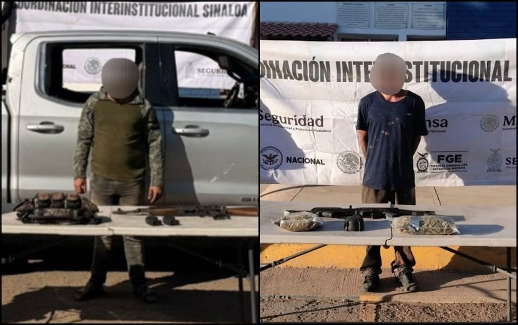 Detenidos con armas automáticas en Navolato, Sinaloa. Foto: especial