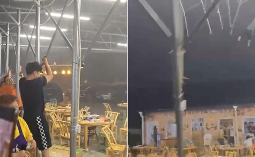 Una poderosa ráfaga de viento golpeó Yichang en Hubei, centro de China. Foto: Tomada del video