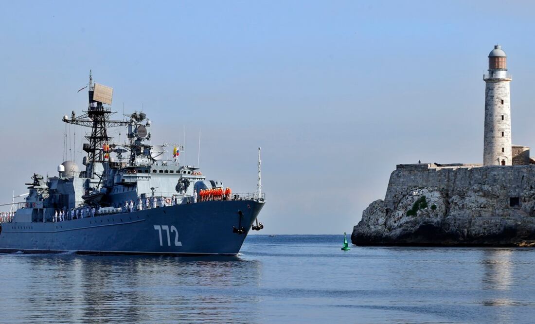 Tres barcos de flota rusa llegan a Cuba. Foto: EFE