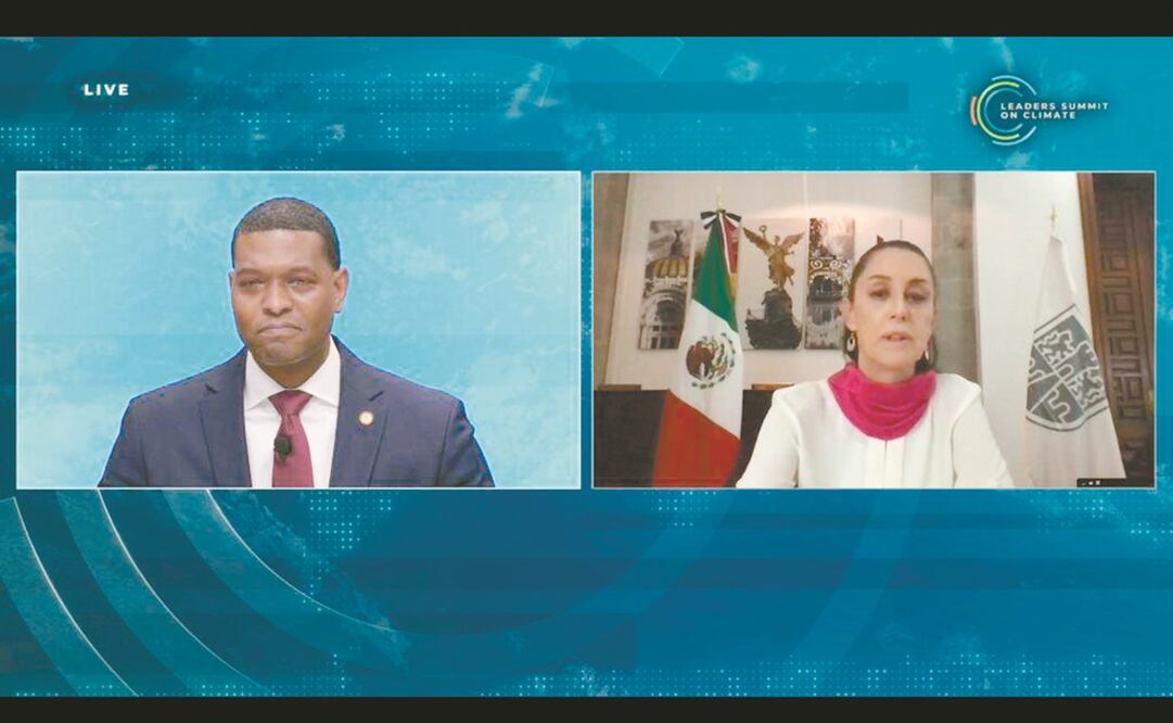 En su participación virtual en la cumbre sobre el clima, la jefa de Gobierno expuso los siete ejes que se contemplan en el programa ambiental de la Ciudad de México. Foto: CORTESÍA