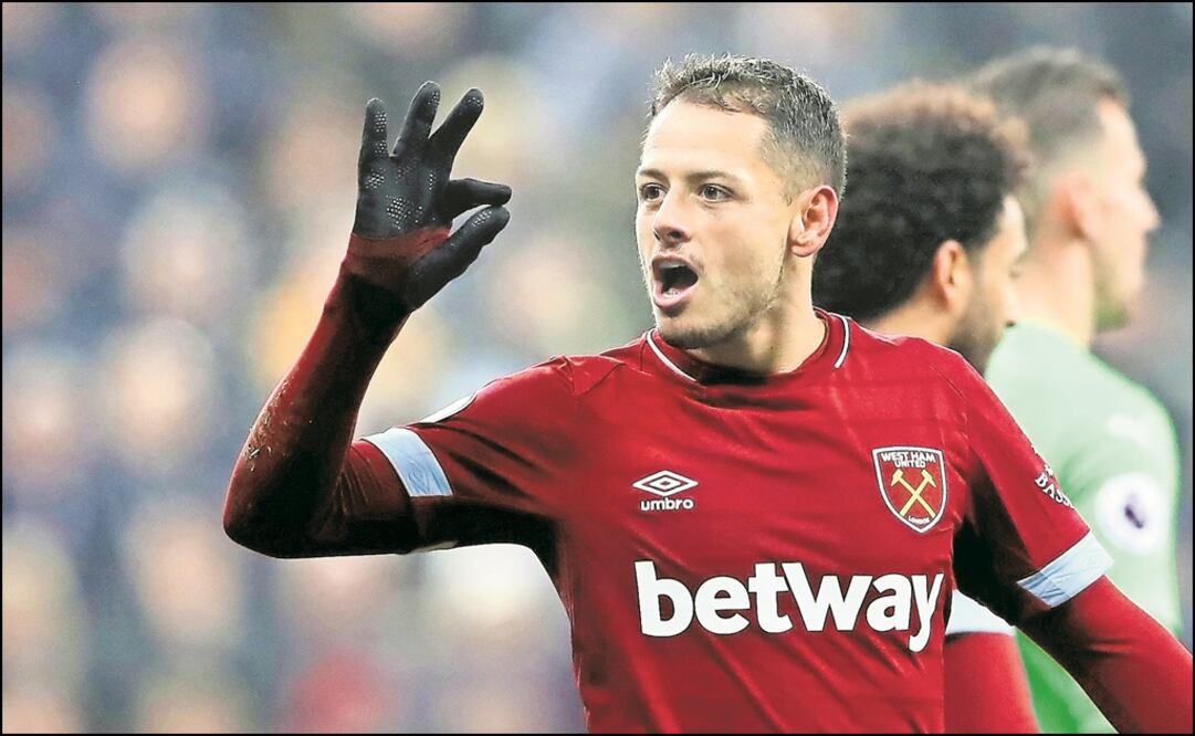 Javier Hernández celebra un gol con los "Hammers". Foto: Reuters