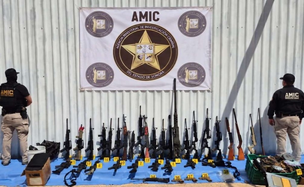 Aseguran más de 40 armas largas. 22/09/2026. | Foto: Fiscalía de Sonora.