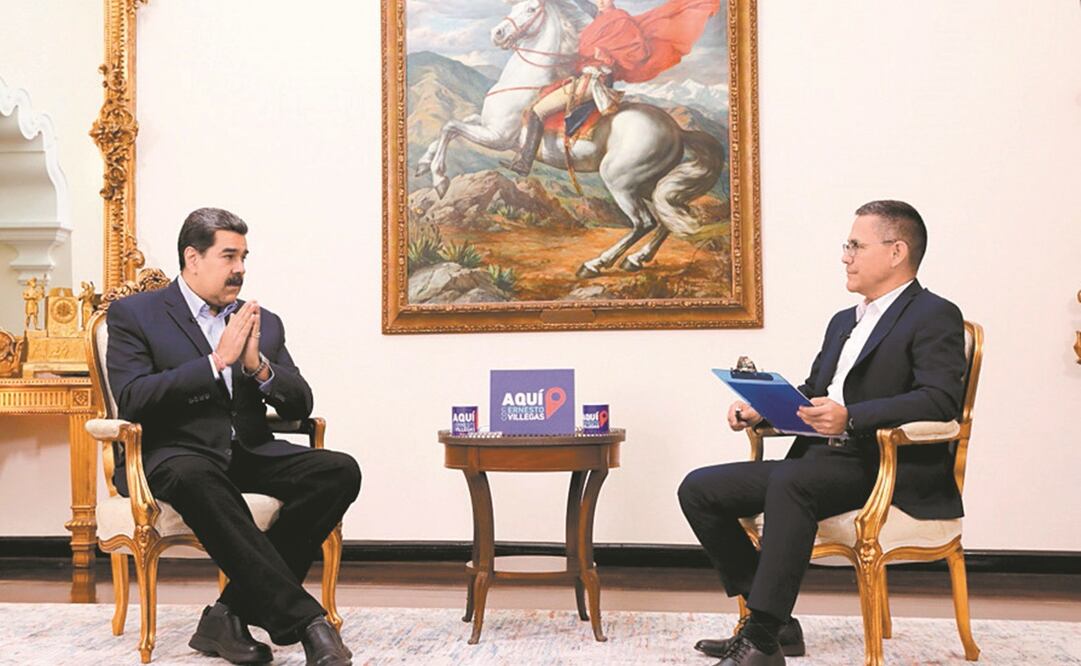 El presidente venezolano, Nicolás Maduro, ayer en una entrevista en la Casona Cultural Aquiles Nazoa, en Caracas, donde se refirió a las negociaciones que mantiene el gobierno con la oposición en México. Foto: